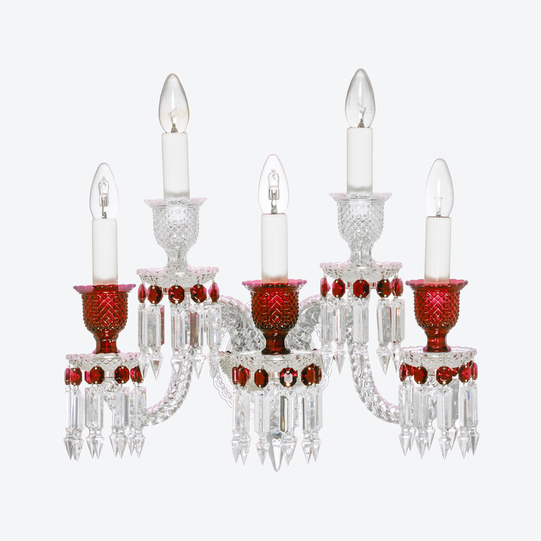 Z&eacute;nith Wall Unit Clear and Red (5L) Baccarat in Crystal Red