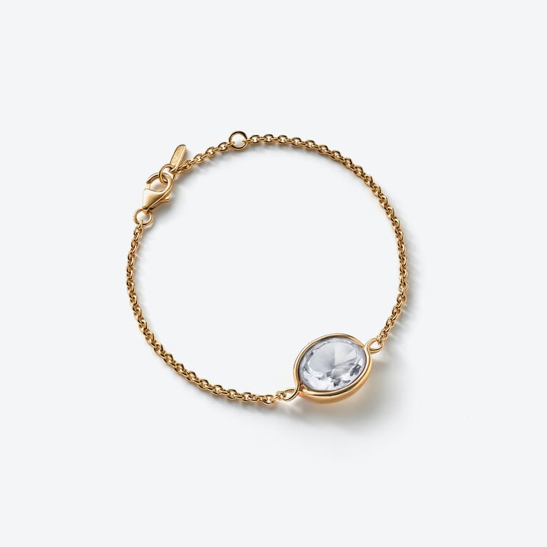 Crois&eacute; Silver Bracelet Baccarat in 18-Karat Gold-Plated Clear View 1