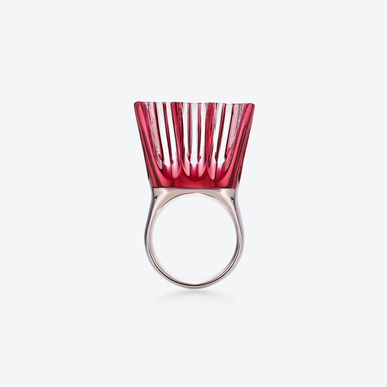 L'Eclat de Talleyrand Emperor Silver Ring Baccarat in Red Silver