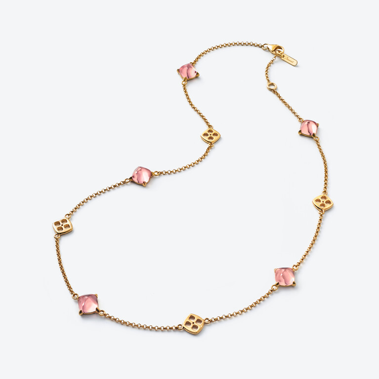 Mini M&eacute;dicis Necklace Baccarat in Gold Plated Pink