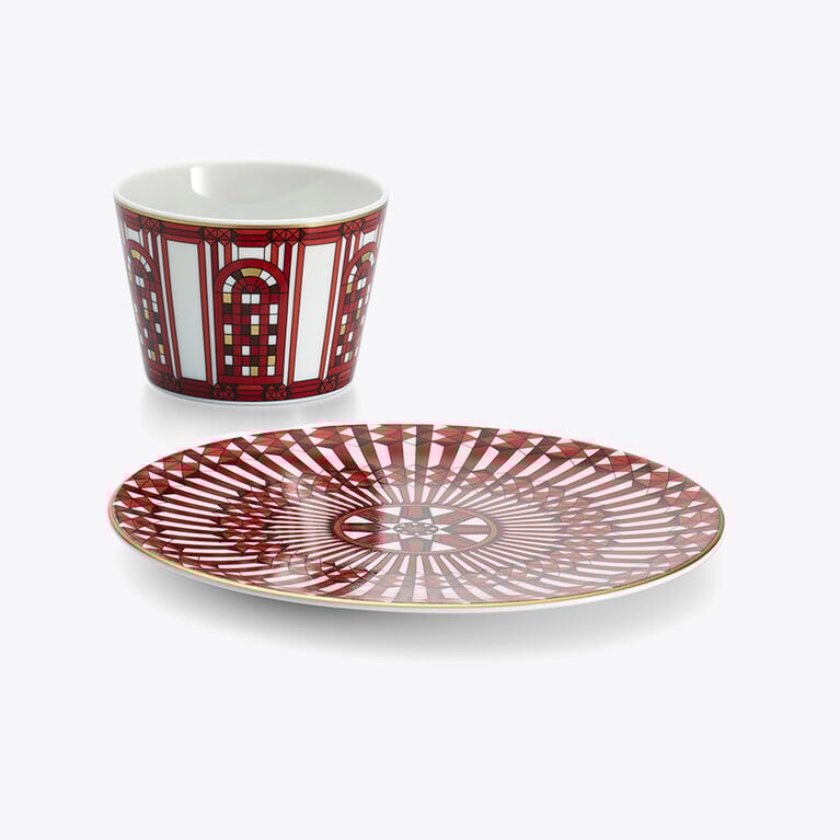 Arcadia Tumbler & Plate Red  Baccarat
