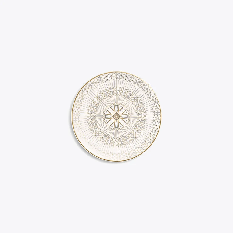 Arcadia Gold & Platinum Bread Plate Baccarat in Porcelain Gold View 1