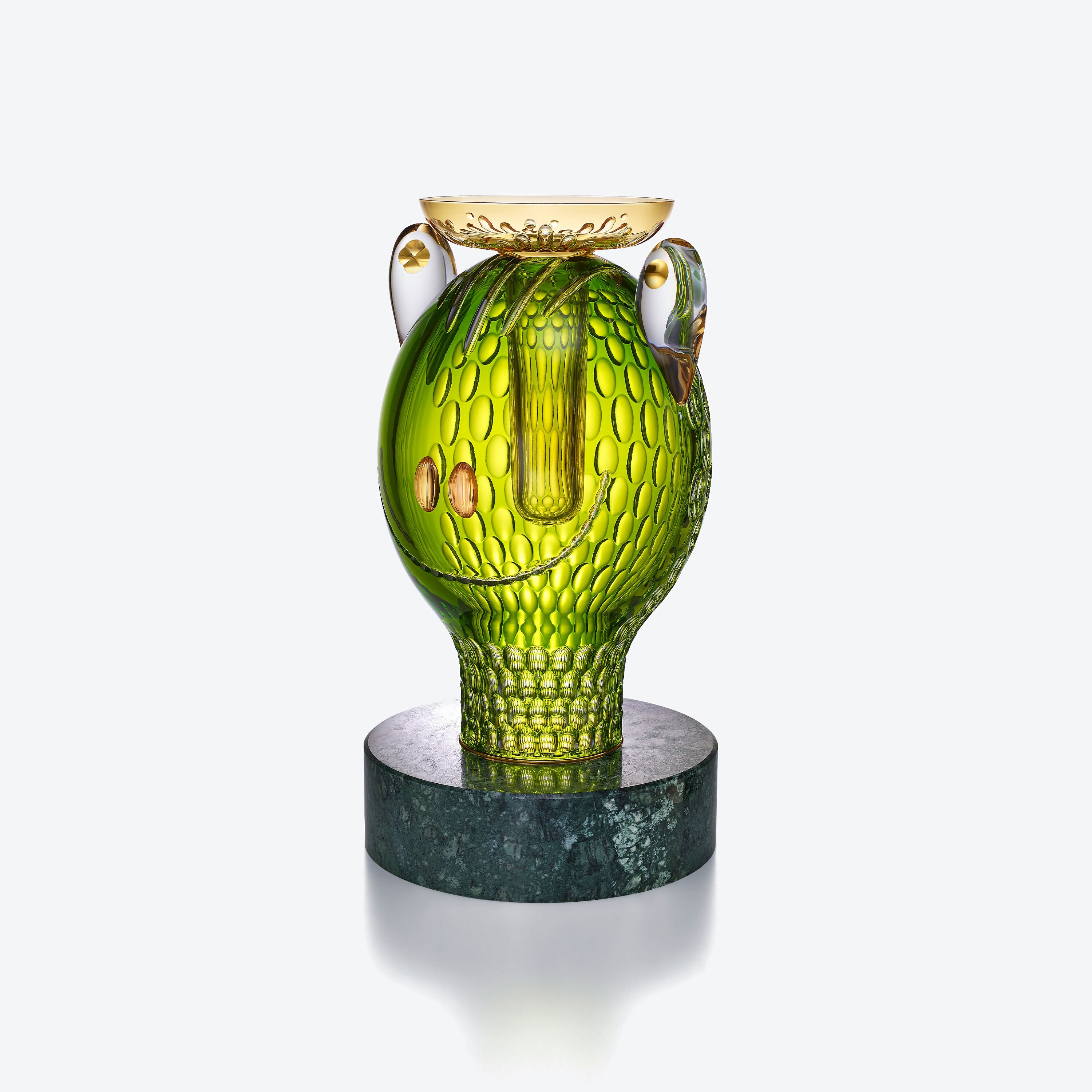 Baccarat バカラ　緑色ガラス カエル カタツムリ Faunacrystopolis Frog Sculpture | Baccarat International