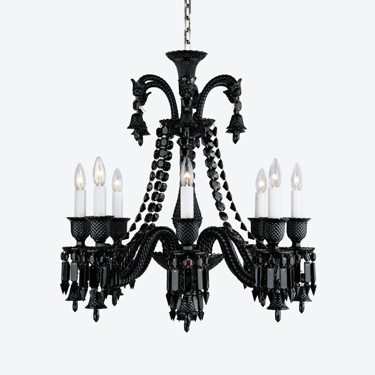 Zénith Chandelier Black (24L) Baccarat in Crystal Black