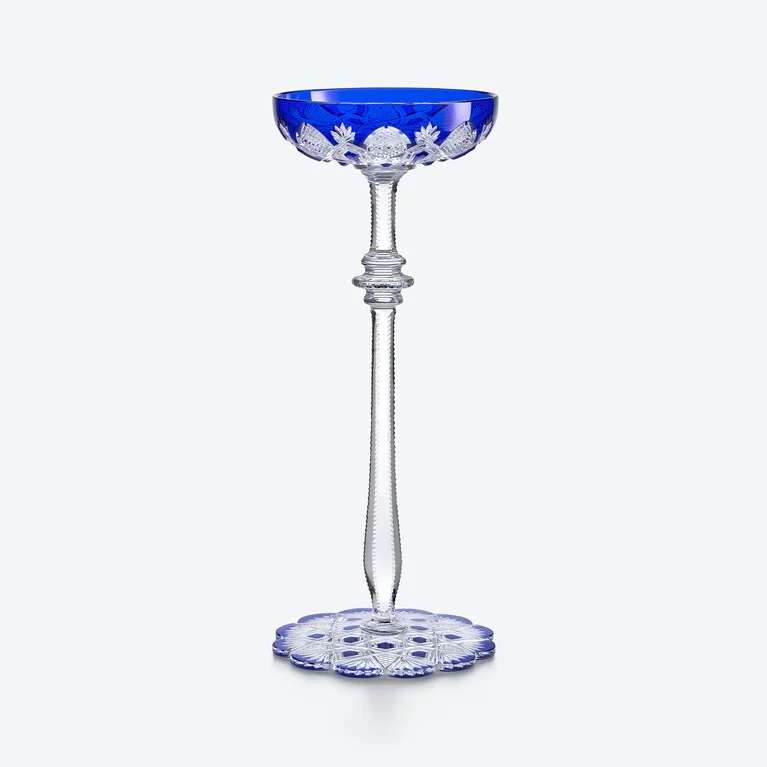 Tsar Coupe Baccarat, Champagne coupe in Crystal Blue View 1