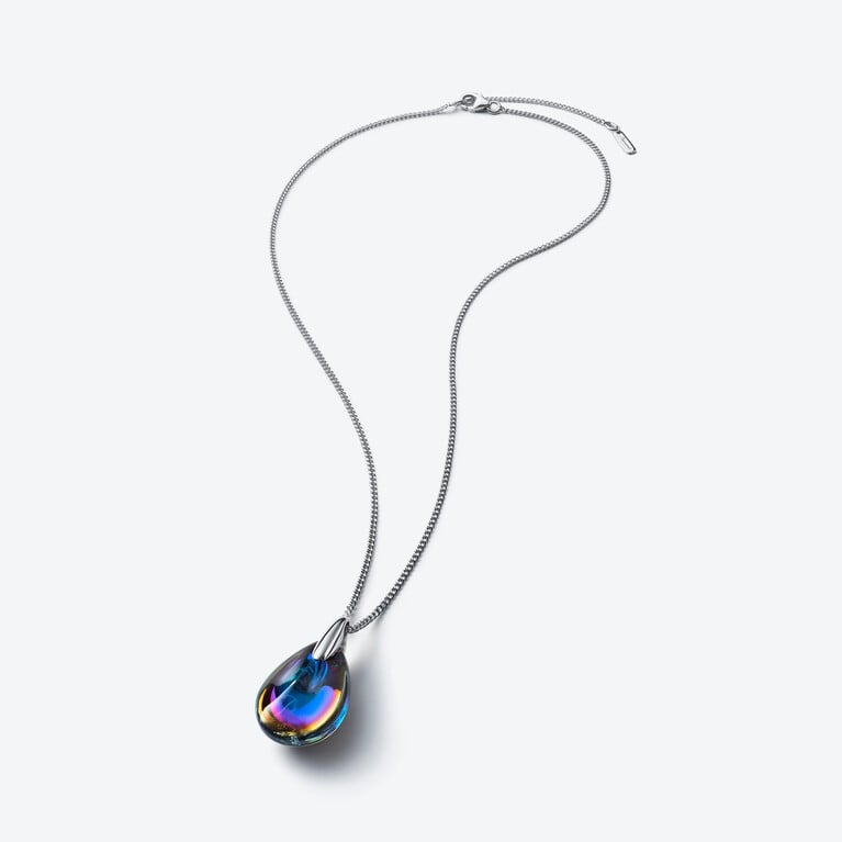 Collier Psydélic Argent Scarabée Bleu Baccarat