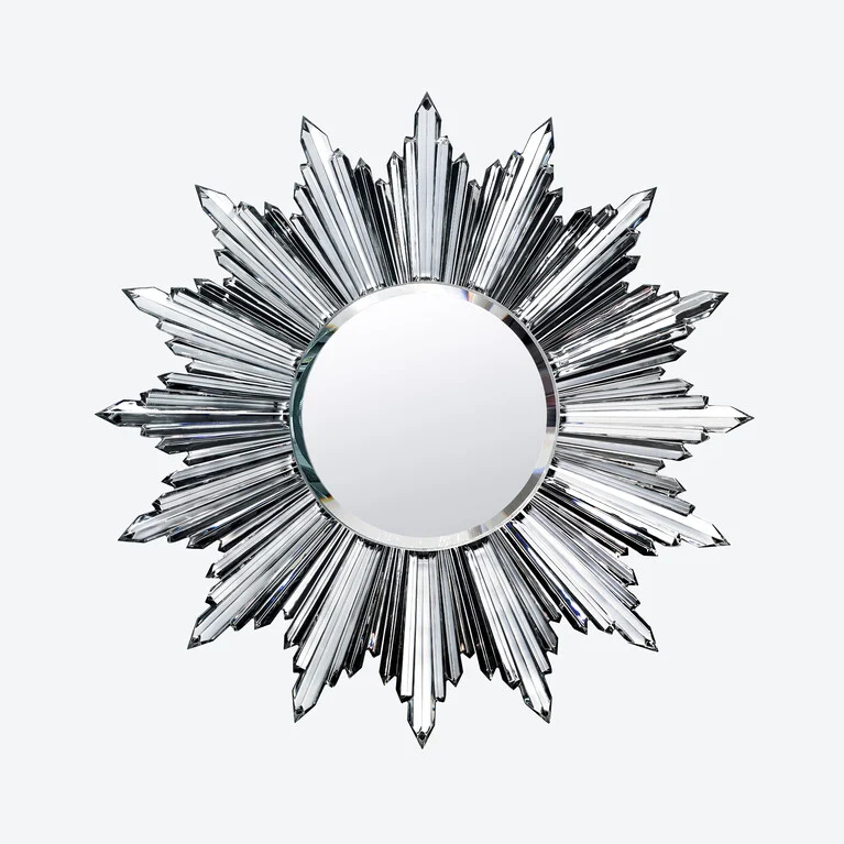 H&eacute;ritage Sun Mirror Baccarat in Silver Crystal View 1