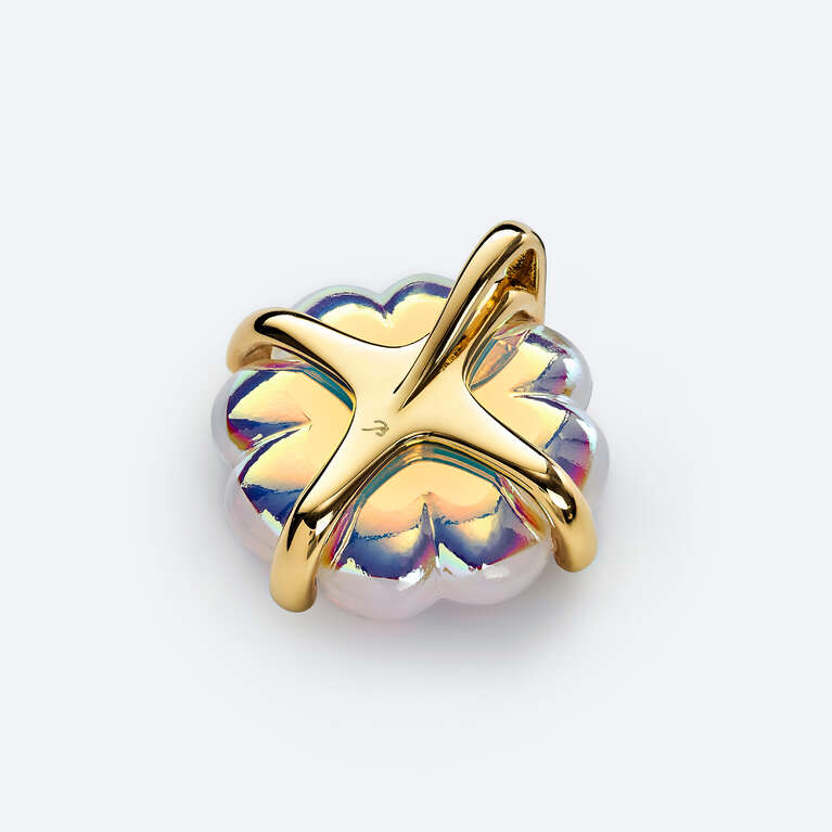 Trèfle Gold Plated Pendant White