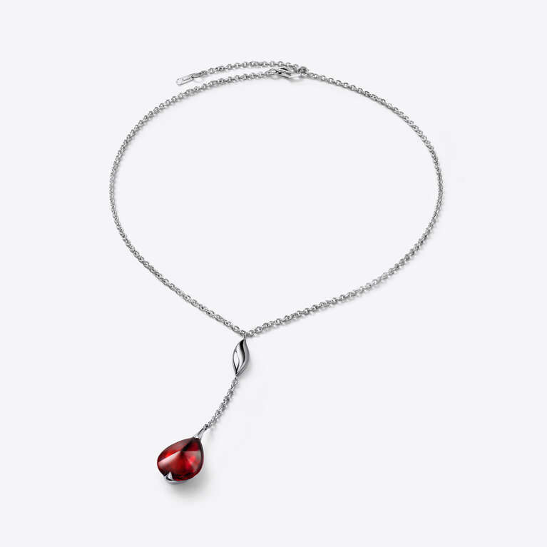 Collier Ras-de-cou Fleurs de Psydélic Argent Rouge irisé