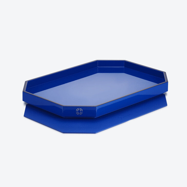Octogone Tray L Baccarat in Blue A24