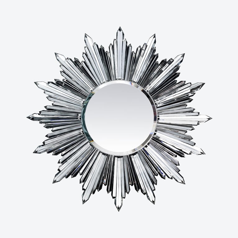 H&eacute;ritage Sun Mirror Baccarat in Crystal Silver