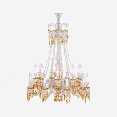 Zénith 吊灯 Charleston 长 (18L) Baccarat, 黄色水晶制成