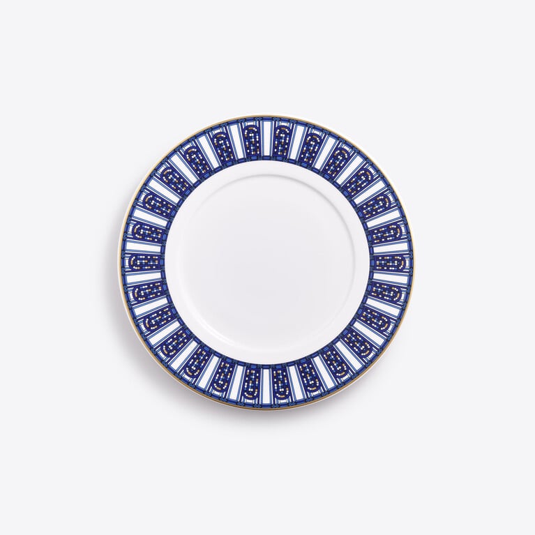 Arcadia Blue Dessert Plates Baccarat in Porcelain Blue View 1