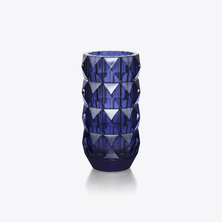 Vaso rotondo Louxor S Baccarat in Cristallo Blue Vedere 1