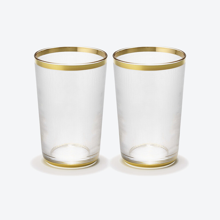 Glass Gold Rimmed Sensuji Set X2 Baccarat in Crystal Gold