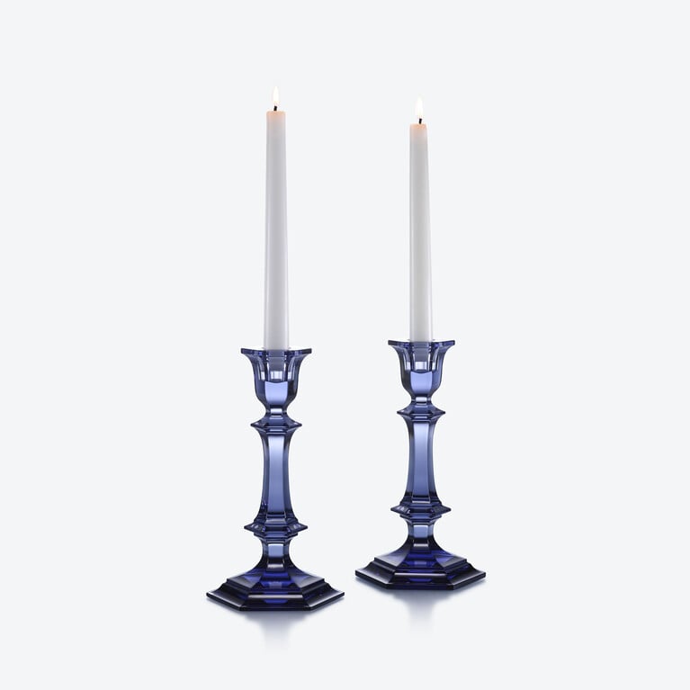 Harcourt Candlesticks Baccarat in Crystal Blue View 2