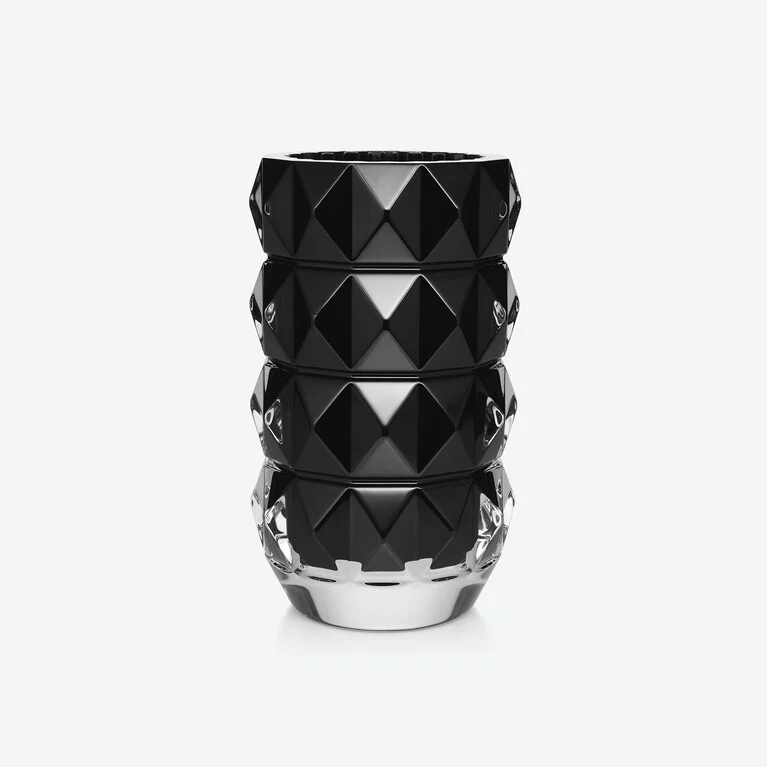 Louxor Round Vase M Baccarat in Crystal Black View 1