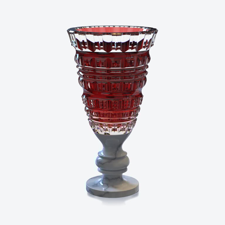 New Antique II Vase Baccarat in Crystal Red