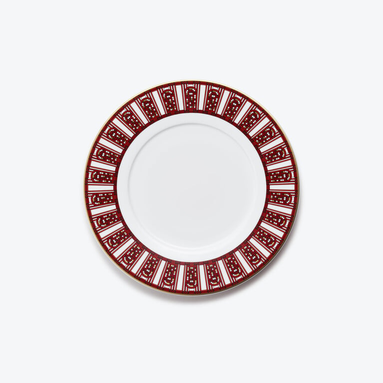 Arcadia Red Dessert Plates Baccarat in Porcelain Red View 1
