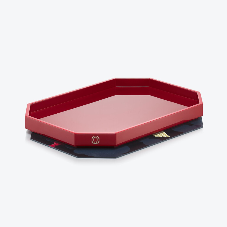 Octogone Pegasus Tray Baccarat in Lacquer Multicolor