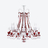 Z&eacute;nith Chandelier Red (24L) Baccarat in Crystal Red
