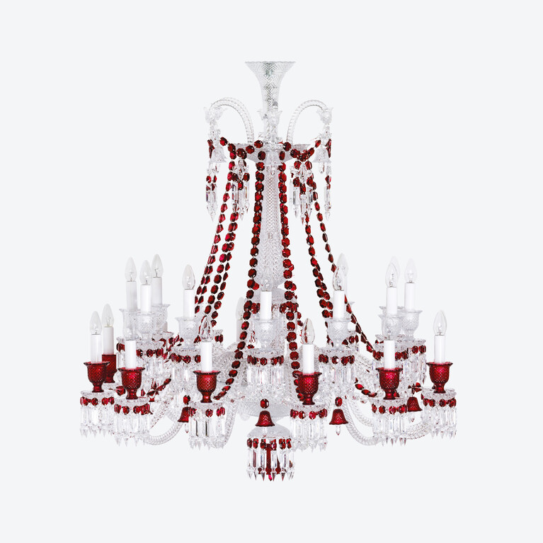 Z&eacute;nith Chandelier Red (24L) Baccarat in Crystal Red View 1