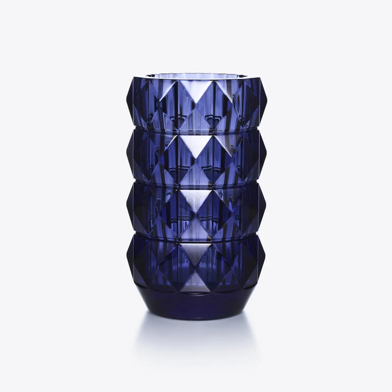 Vaso Rotondo Louxor M Baccarat in Cristallo Blue Vedere 1