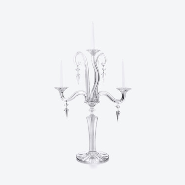 ミルニュイ キャンドルスタンド (3L) Baccarat、クリアのクリスタル製