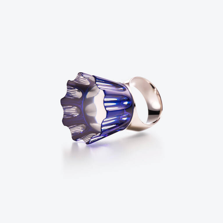 L'Eclat de Talleyrand Empress Silver Ring, Blue