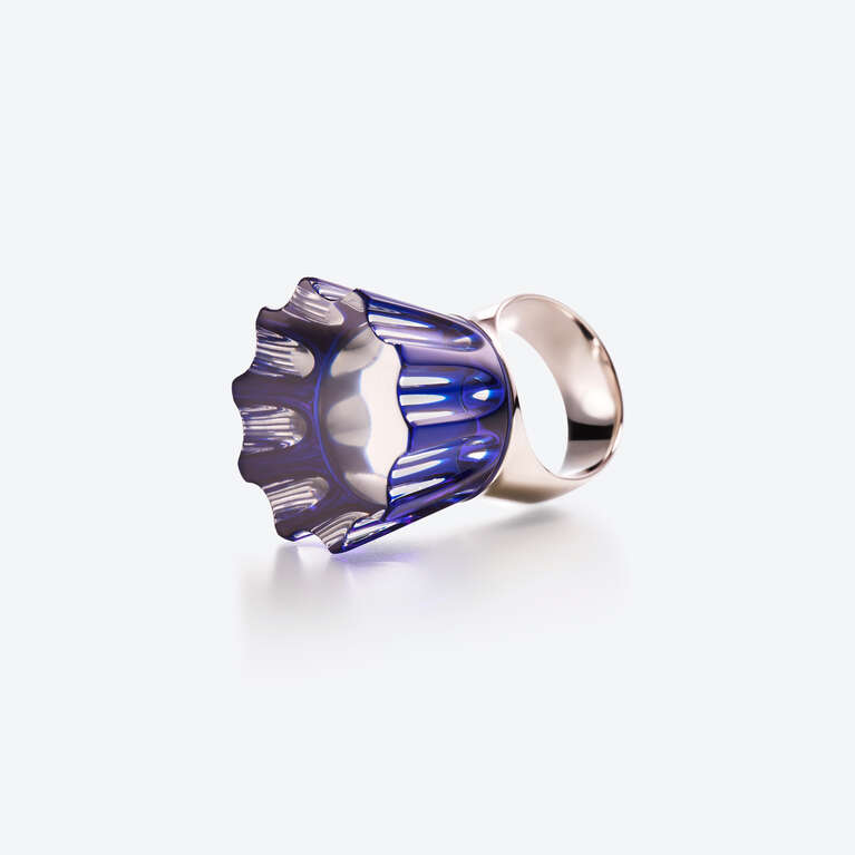 L'Eclat de Talleyrand Empress Silver Ring Blue