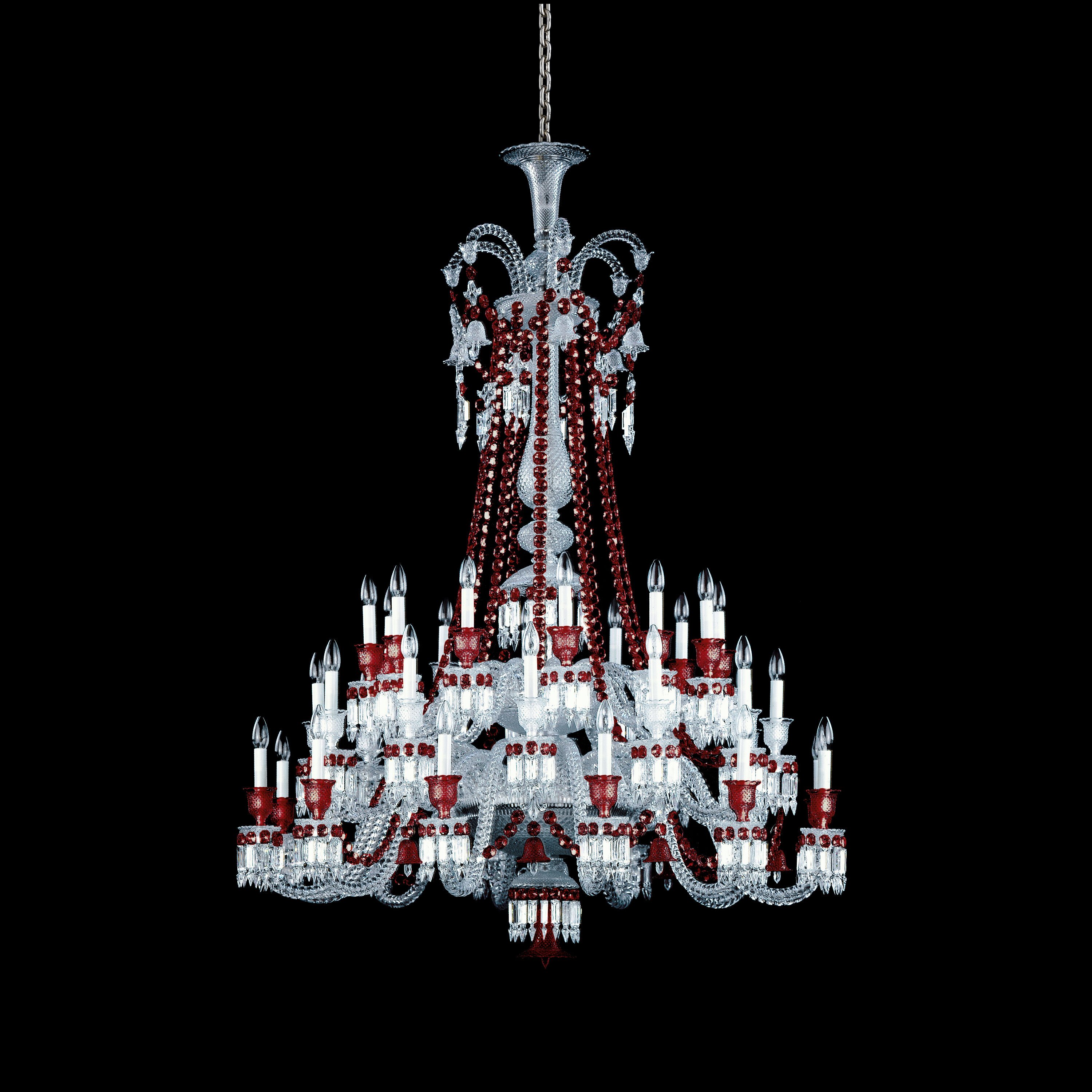 Zénith Chandelier Red (48L) | バカラ 日本