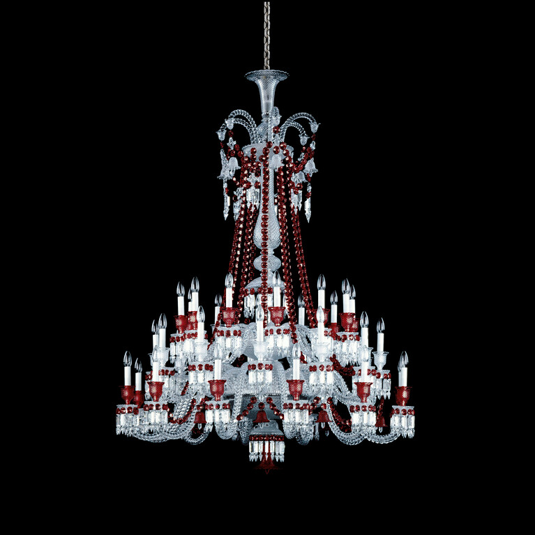 Zénith Chandelier Red (36L) Baccarat in Red Crystal