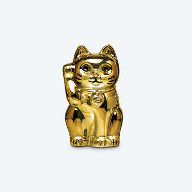 Cat Maneki Neko Figurine S Golden 보기 1