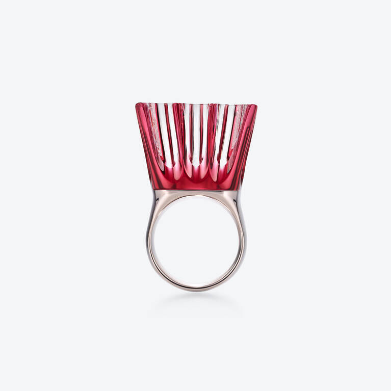 L'Eclat de Talleyrand Emperor Silver Ring, Red