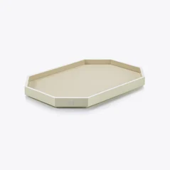 Select Vassoio Octogone M Baccarat in Pelle riciclata White