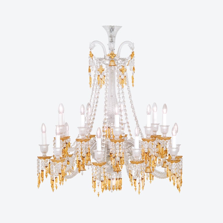 Z&eacute;nith Charleston Chandelier Short (18L) Baccarat in Crystal Yellow View 2