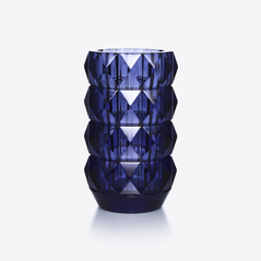 Select Louxor Round Vase M Baccarat in Crystal Blue