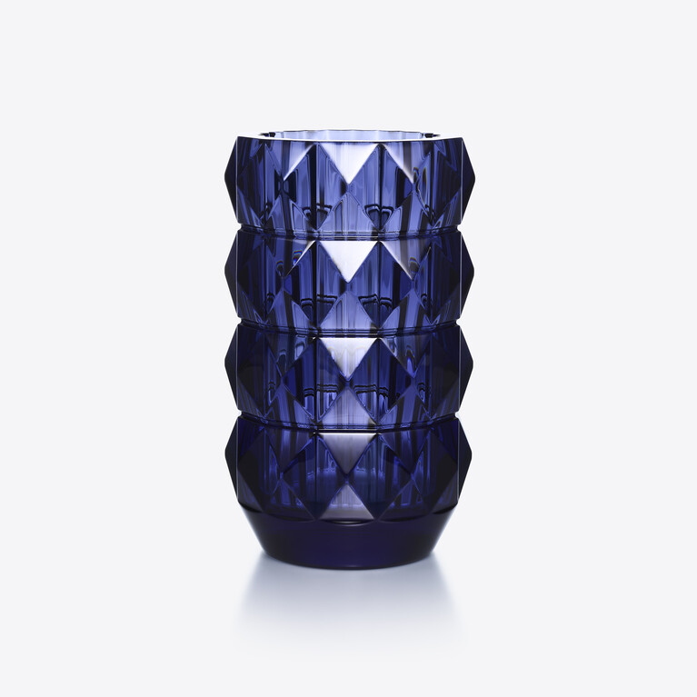 Louxor Round Vase M Baccarat in Crystal Blue View 1