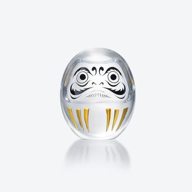 Daruma Figurine Baccarat in Crystal Gold