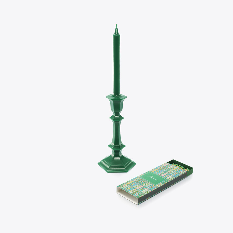 Candeliere Harcourt e fiammiferi Arcadia verdi Baccarat in  