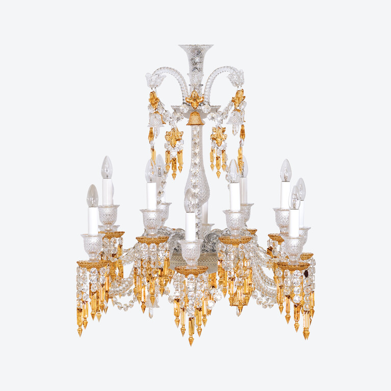 Z&eacute;nith Charleston Chandelier Short (12L) Baccarat in Crystal Yellow