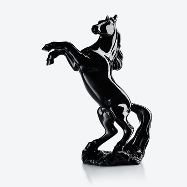 Pegase Horse Sculpture Baccarat, 블랙 크리스탈로 만든