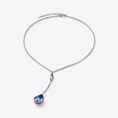 Collar de plata Fleurs De Psydélic, Azul escarabajo
