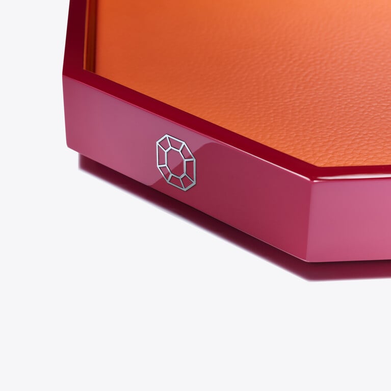 Vassoio Octogone M Baccarat in Pelle riciclata Red Vedere 4