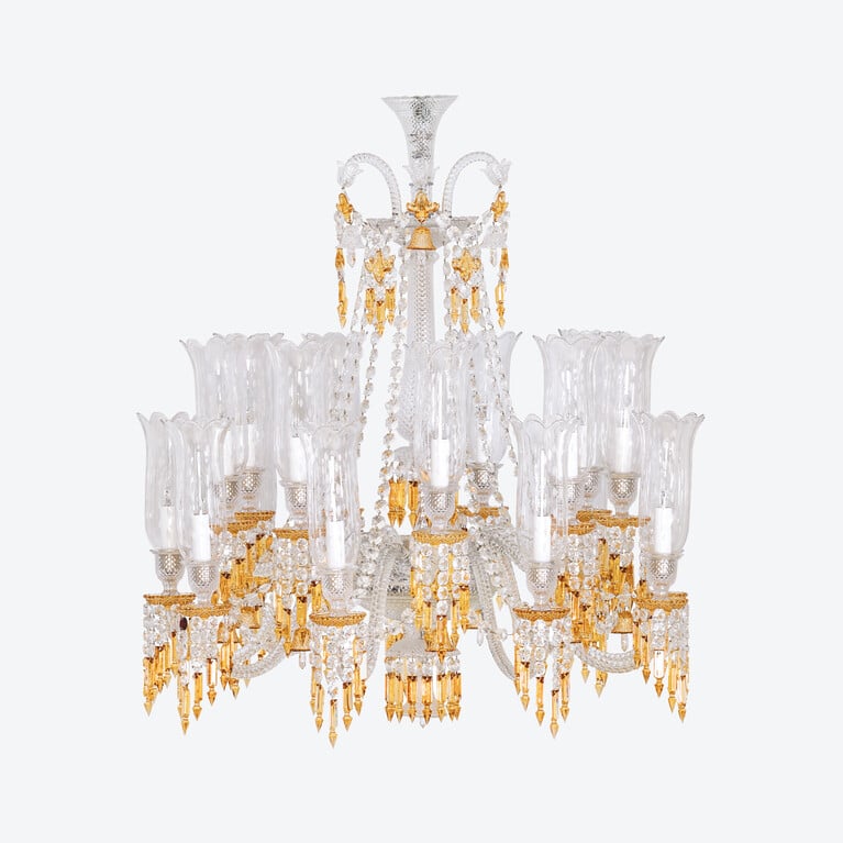 Zénith Charleston Chandelier Short (18L) Baccarat in Crystal Yellow