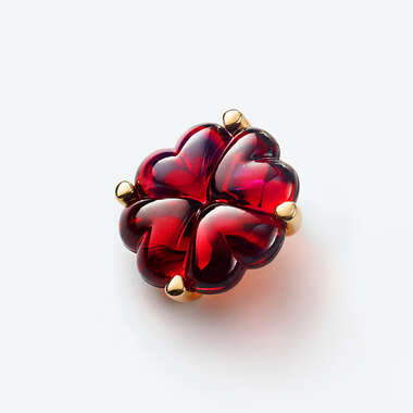 Trèfle Gold Plated Pendant Iridescent Red View 1
