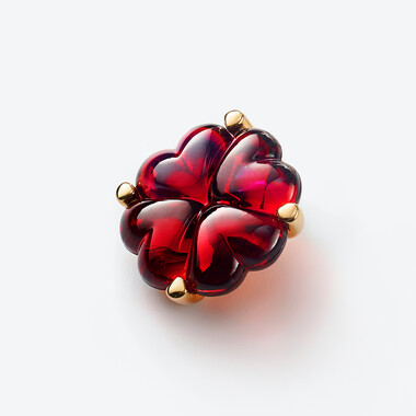Trèfle Gold Plated Pendant, Iridescent Red