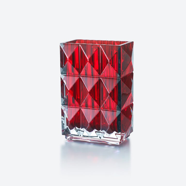 Louxor Rectangular Vase Baccarat in Crystal Red View 1