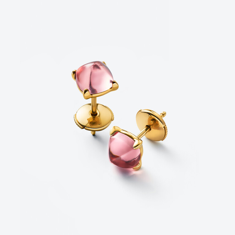 Médicis Gold Plated Earrings Pink Mirror Baccarat