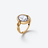 Croisé Gold Plated Ring, Clear
